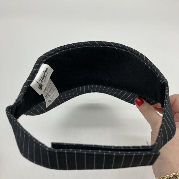 Disney Parks Mickey Mouse Black Pinstripe Visor Adult Embroidered Adjustable Hat - Picture 6 of 11